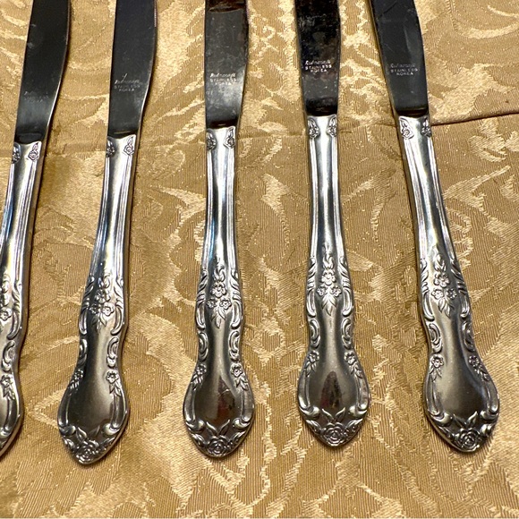 Reed & Barton Rebacraft Candace-Andrea Knives Stainless Flatware Set of 8 Knives - Picture 4 of 7